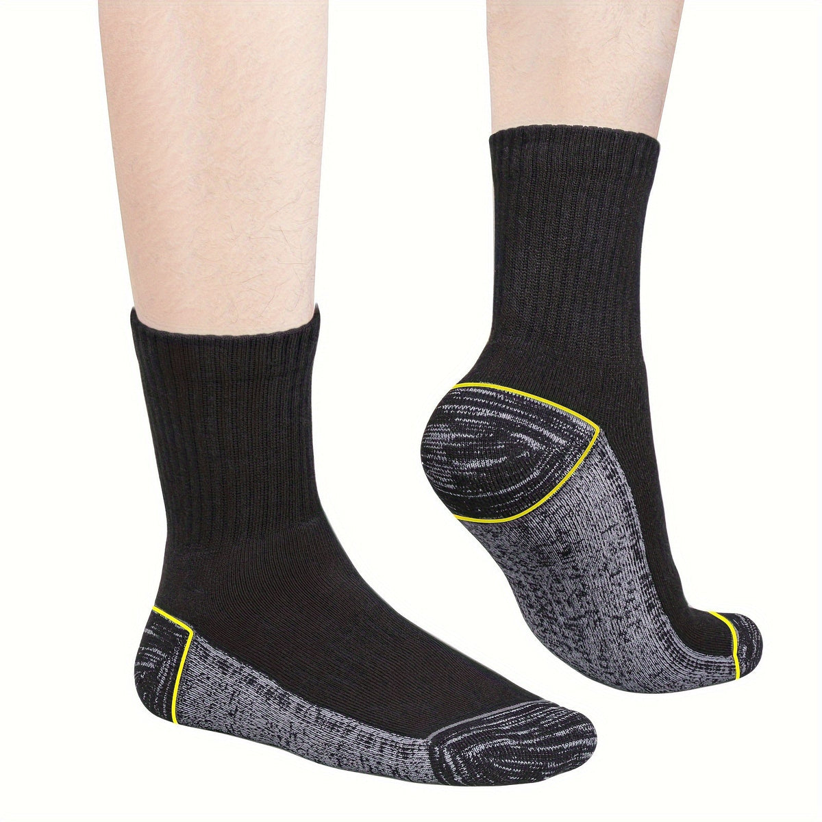 6 Pairs Cushioned Moisture-Wicking Work Socks
