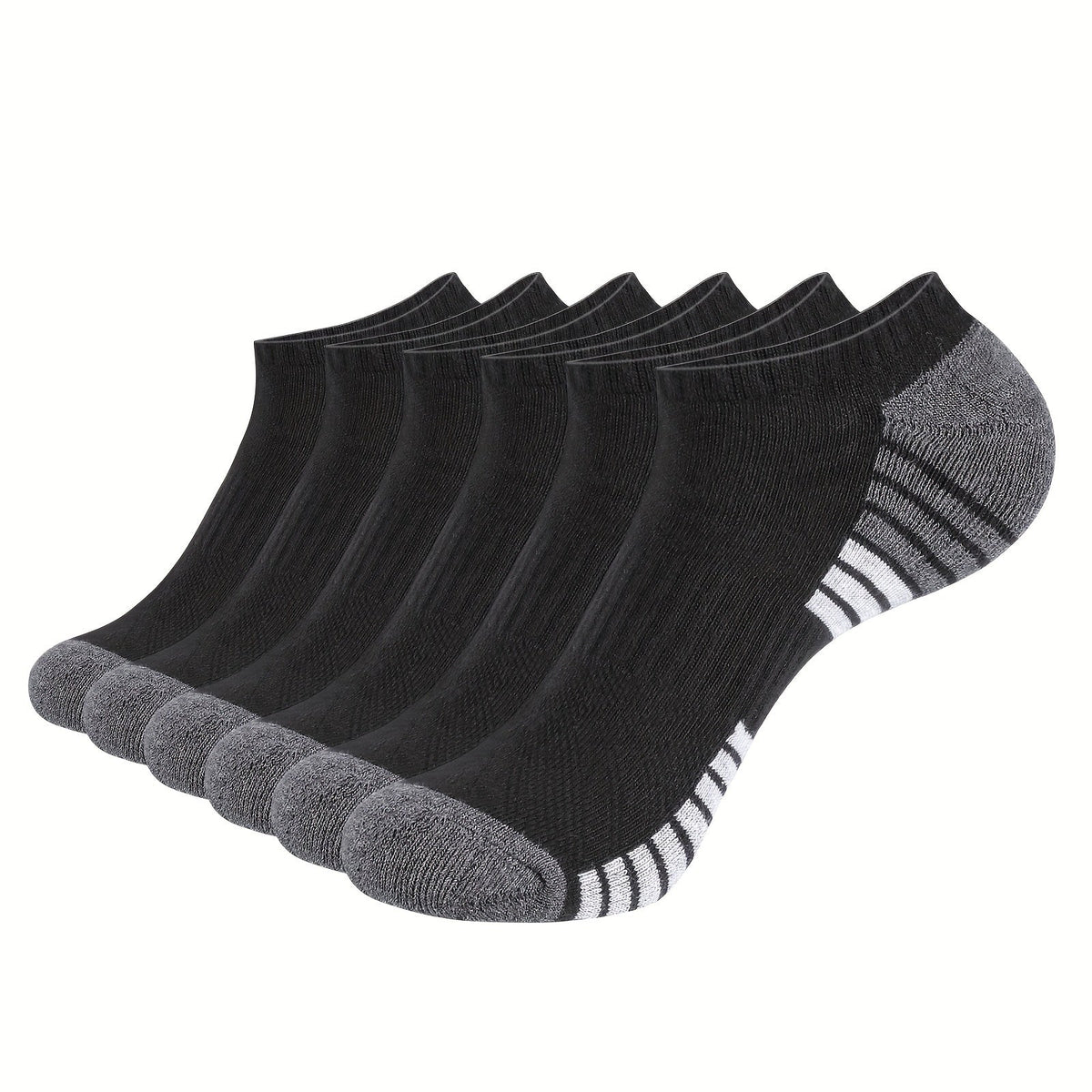 6 Pairs Cushioned No Show Ankle Socks